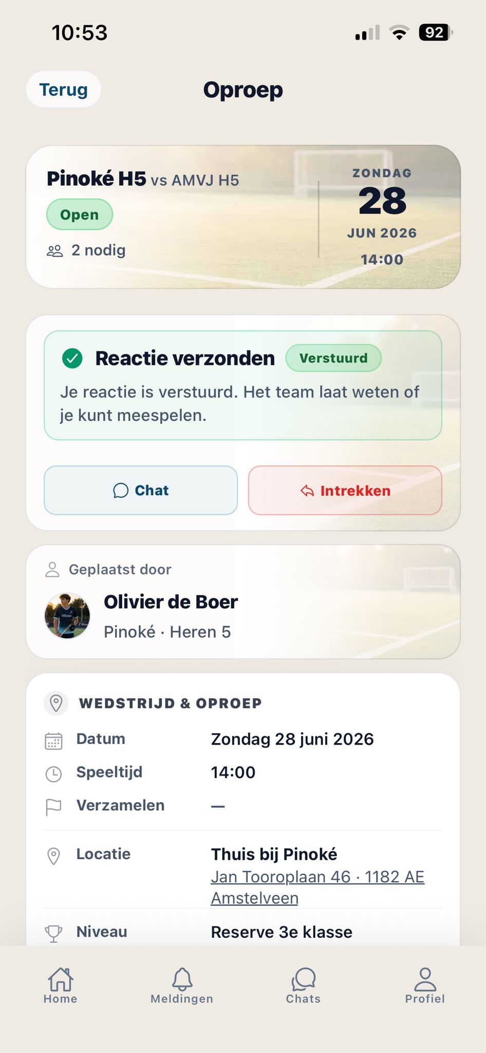 Reactie verzonden in Fillosa